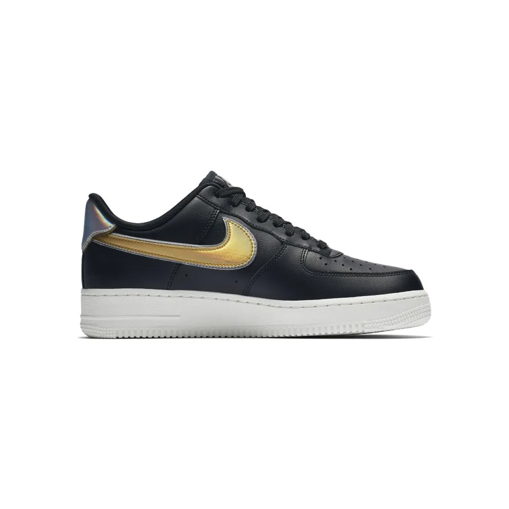 Nike Air Force 1 Low Metallic Swoosh Black (W) Black/Summit White-Metallic Gold-Metallic Platinum (AR0642-002)