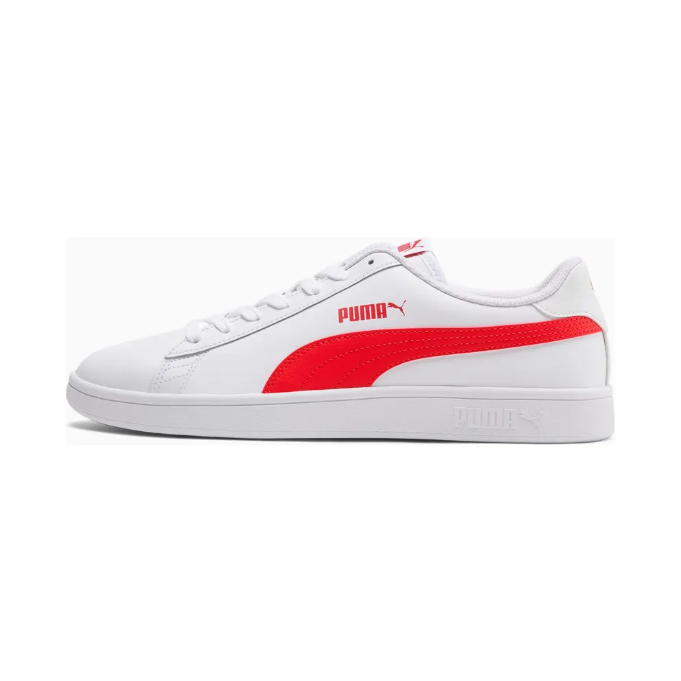 Puma Smash v2 leren Grey/Red/White (36521509)