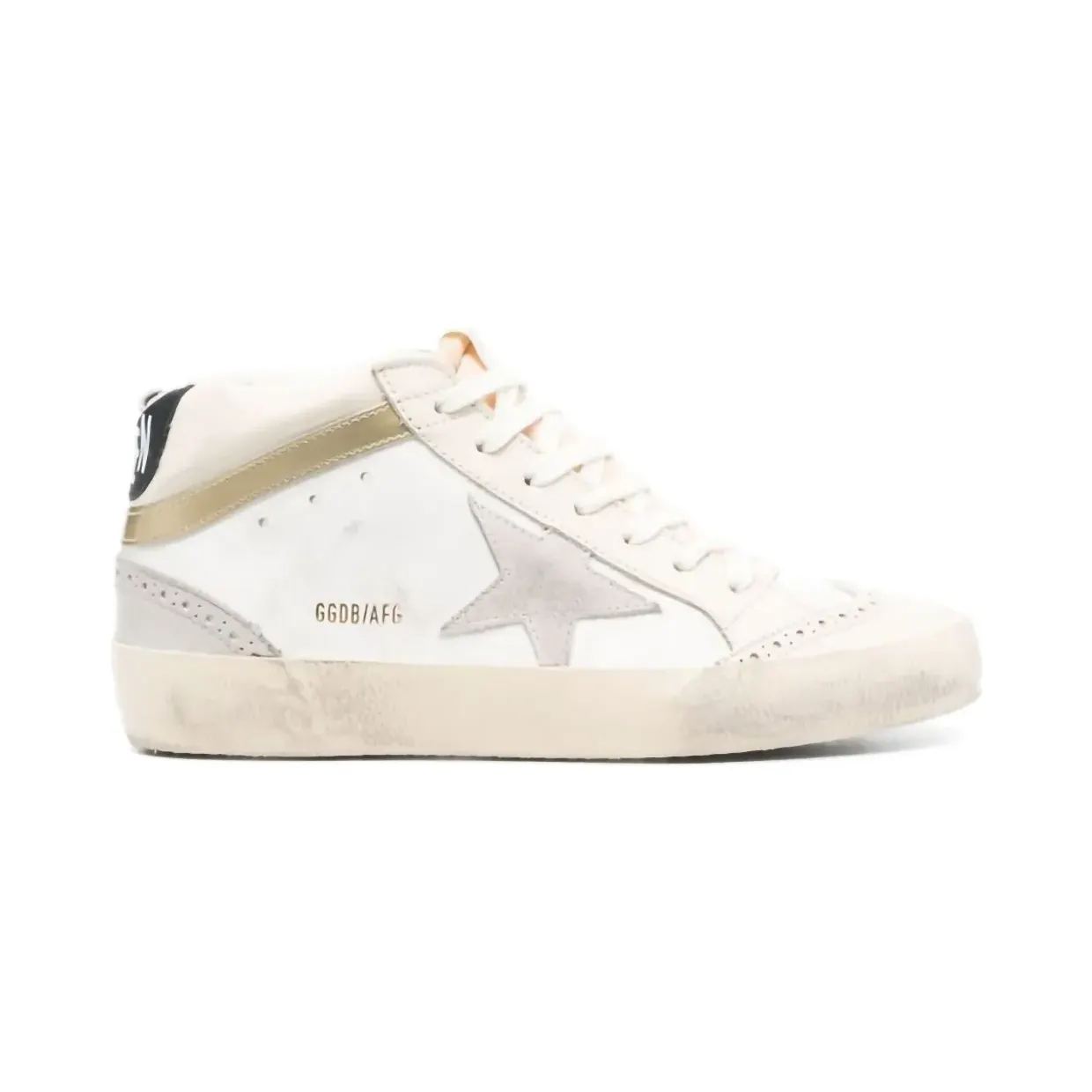Golden Goose Mid Star Light Grey/Gold “White” (GWF00123F003018)