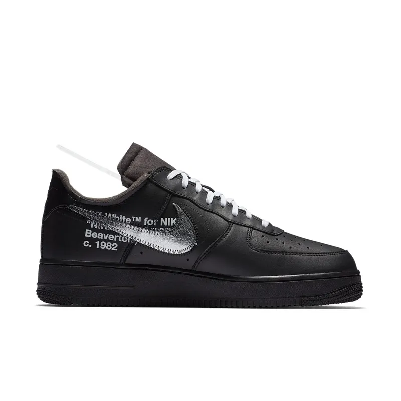 Nike Air Force 1 ’07 Virgil x MoMA (No Socks) Black/Metallic Silver-Black (AV5210-001)