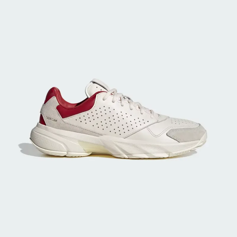 adidas Courtjam Control 3 Premium Tennis “Chalk White / Chalk White / Team Victory Red” (JP9105)