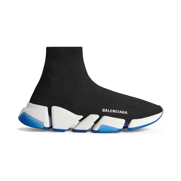 Balenciaga Speed 2.0 Clear Sole Black White Blue (654020W2DI21094)