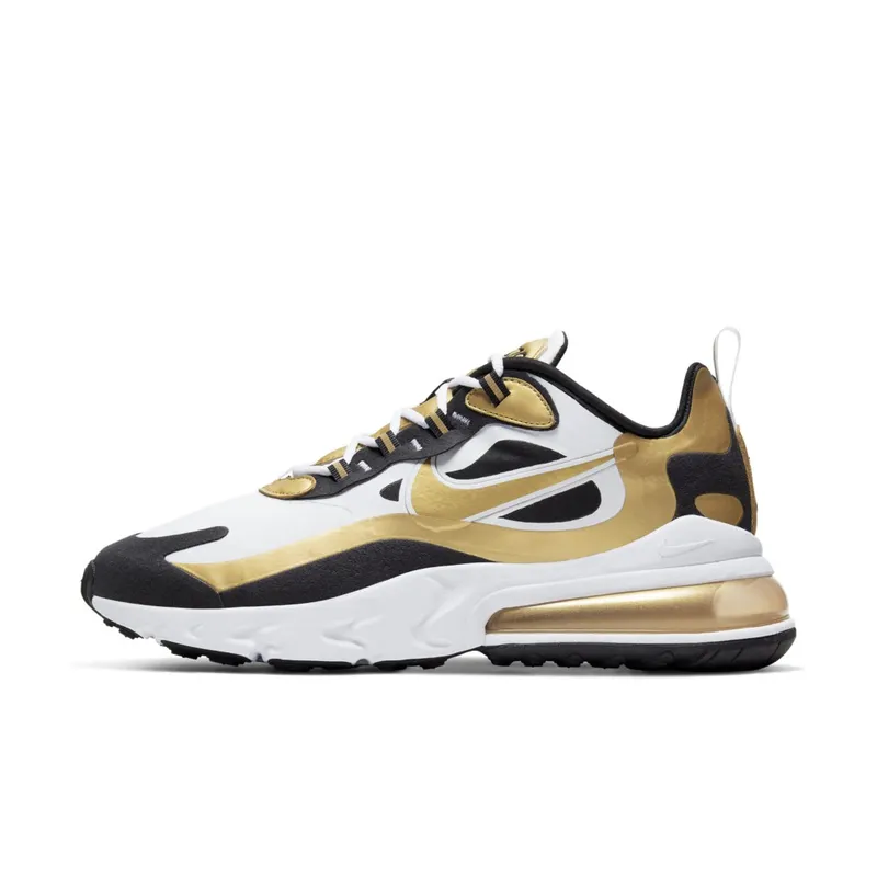 Nike Air Max 270 React White Metallic Gold White/Black-Metallic Gold (CW7298-100)