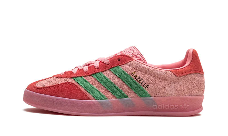 Adidas Gazelle Indoor “Pink Spark”: vrolijk kleurentrio in retrojas