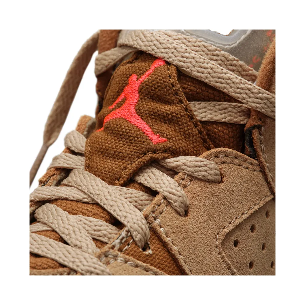 Air Jordan x Travis Scott 6 Retro British Khaki (PS) (2021) – “British Khaki / Sail / Bright Crimson” (DH0693-200)