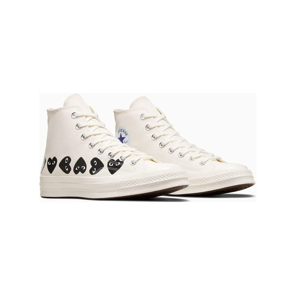 Converse x Comme des Garçons PLAY Chuck 70 Multi Heart Milk/Black/Egret (A08148C)