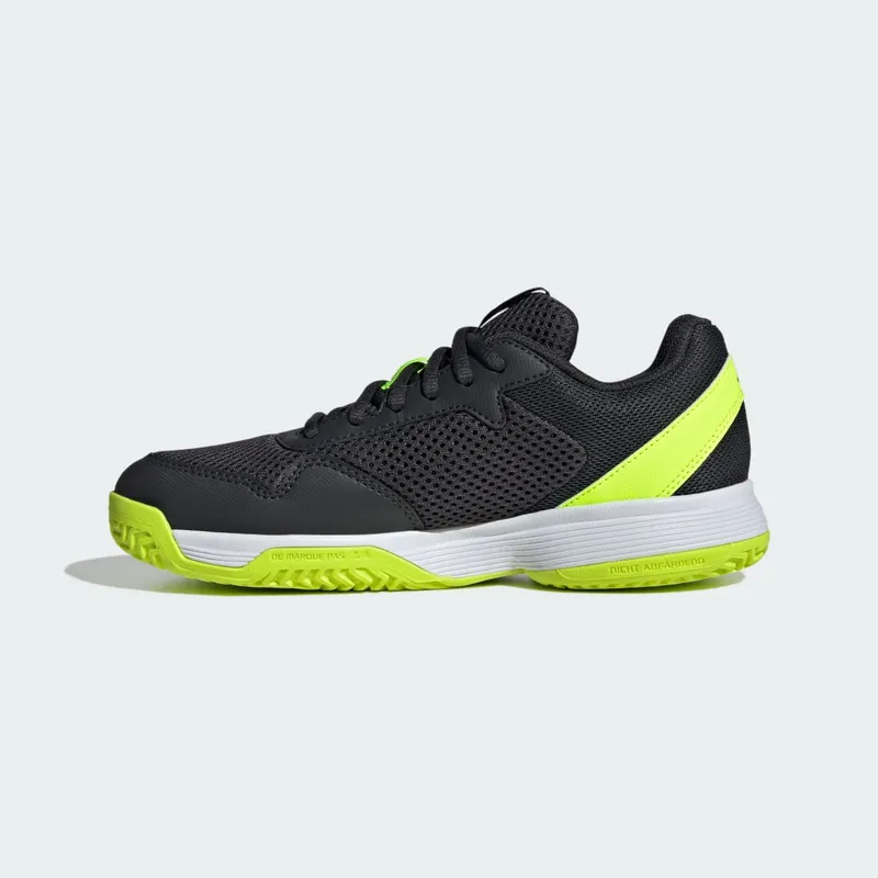 Adidas Courtflash Tennis Kids Carbon / Iron Metallic / Lucid Lemon (JI2449)