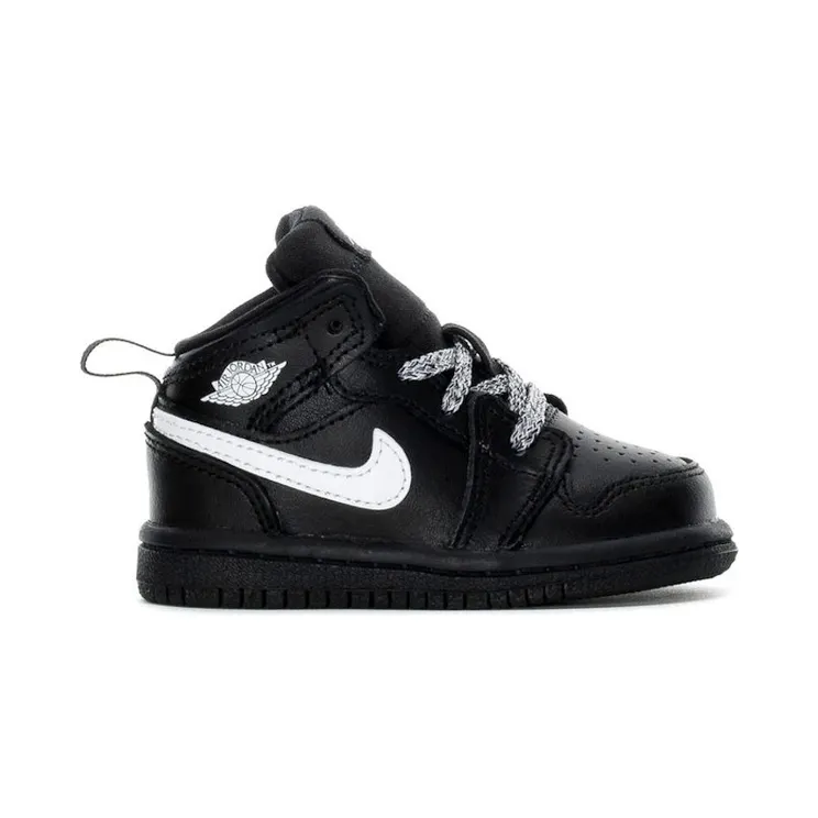 Jordan 1 Mid Black White Speckle (TD) (640735-049)