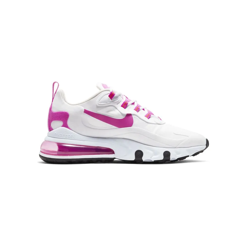 Nike Air Max 270 React White Fire Pink (W) White/Team Orange-Black-Fire Pink (CJ0619-100)