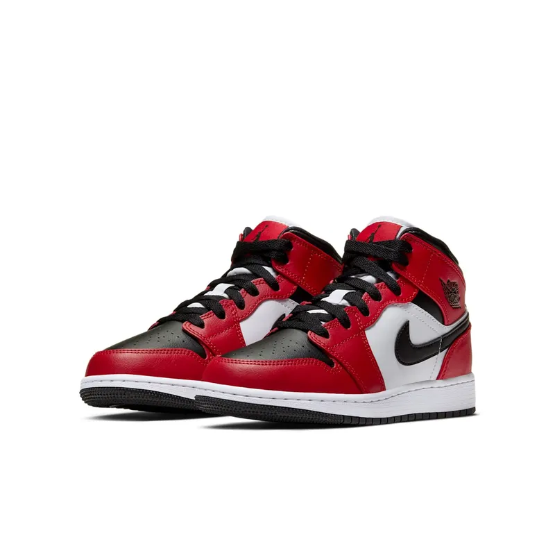 Air Jordan 1 Mid Chicago Black Toe (GS) (2020) (554725-069)