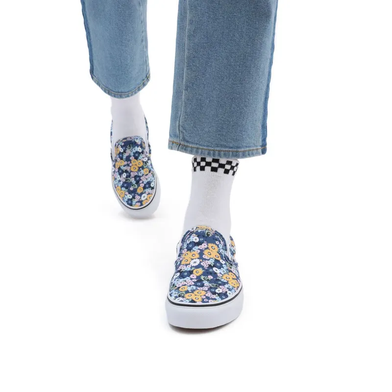 VANS Floral Classic Slip-on Shoes Blue (VN000XG8AS2)