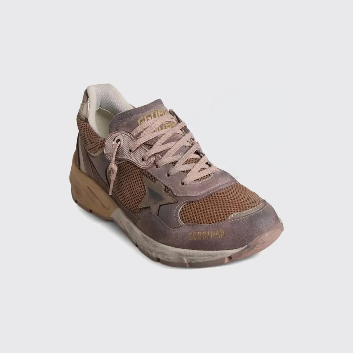 Golden goose Dad-Star Sneakers in Used Suede and Mesh Pink (GWF00884F00783183208)