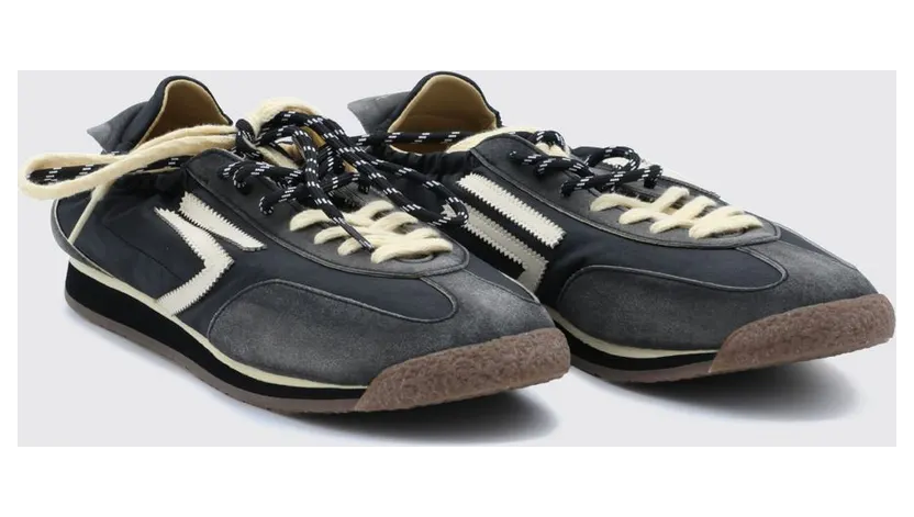 Puraai Panther Low-Top Sneakers in Vegan Leather and Recycled Nylon Black (PU602P055)