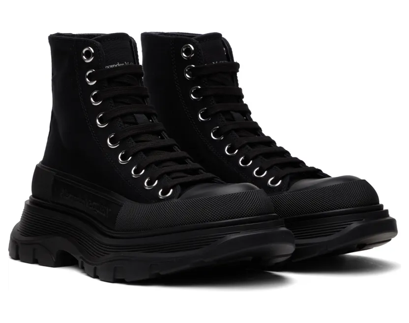 Alexander McQueen Black Tread Slick High-Top Sneakers (697080W4MV2) (4)
