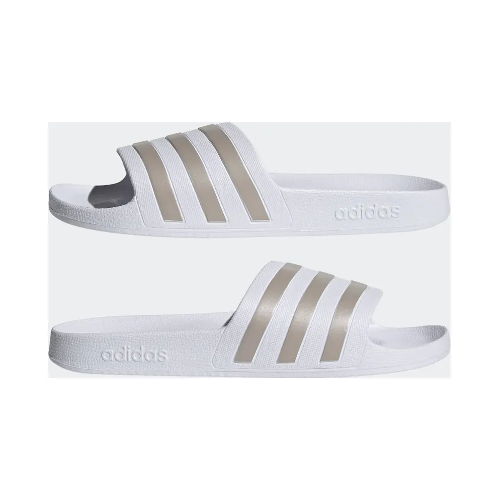 Adidas Adilette Aqua Slides Cloud White / Platinum Metallic / Cloud White (EF1730)