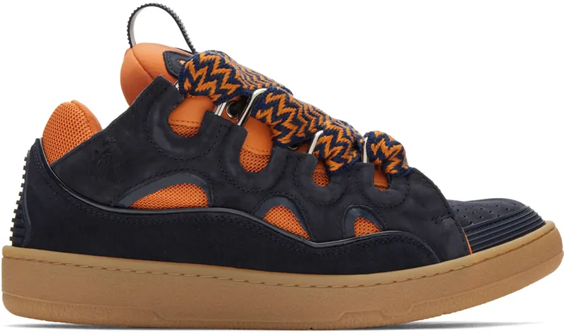 Lanvin SSENSE Exclusive Orange & Navy Curb (FM-SKRK11-SSEN-A22)
