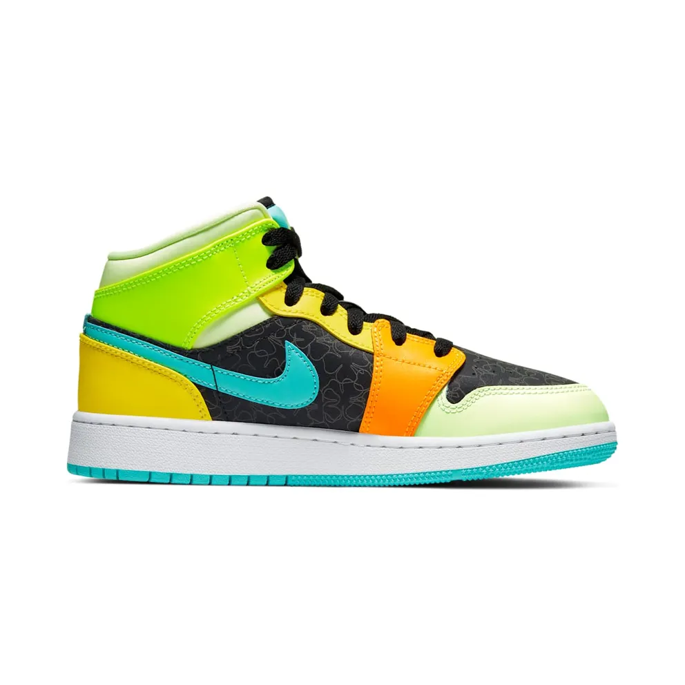 Jordan Air 1 Mid SE Aurora Green (GS) Black/Aurora Green (bq6931-037)