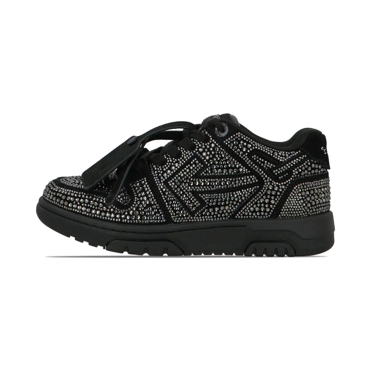 Off-White Out Of Office WMNS Strass Crystal Embellished Low Top Sneakers Black (OWIA259F24LEA0091010)