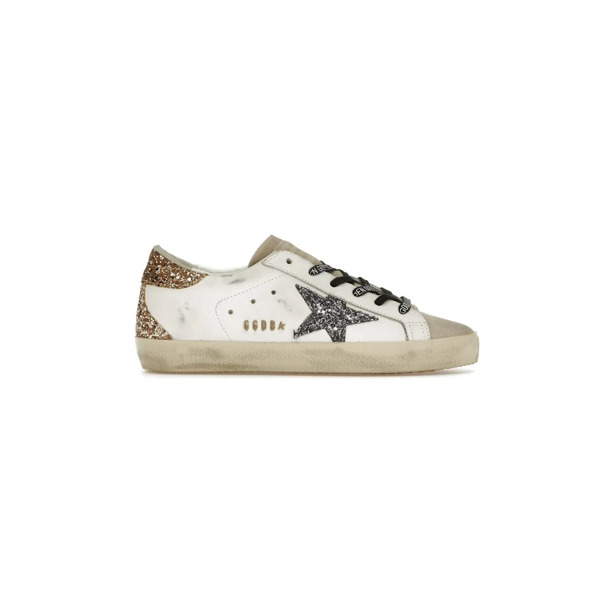 Golden Goose Super-Star White Silver Gold Glitter (GWF00102.F005358.82532)