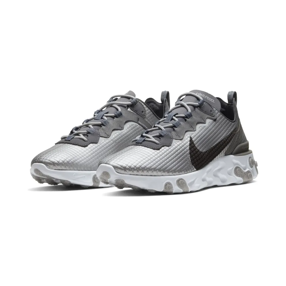 Nike React Element 55 PRM Quilted Grid – Silver (CI3835-001)