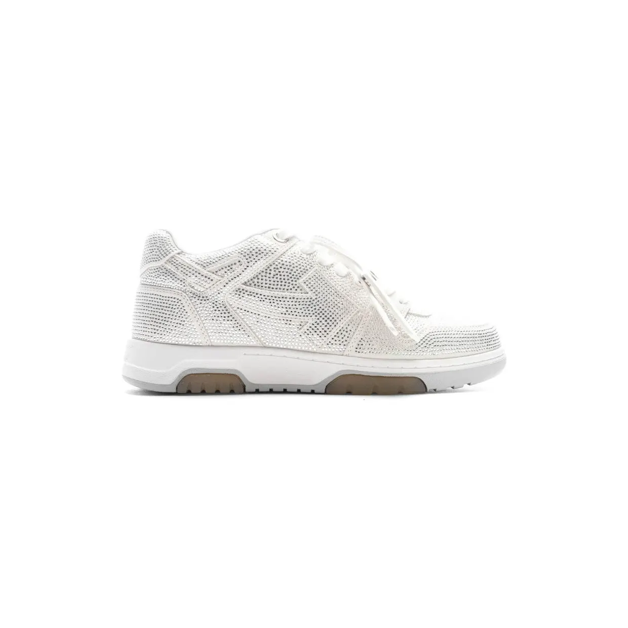 OFF-WHITE Out Of Office OOO Low Tops Silver Strass (OMIA189S23LEA0080101)
