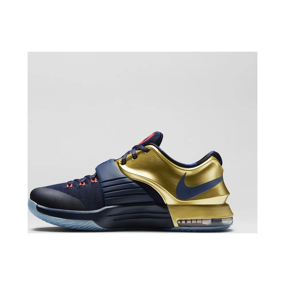 Nike KD 7 Gold Medal Midnight Navy/Metallic Gold-Bright Crimson (706858-476)