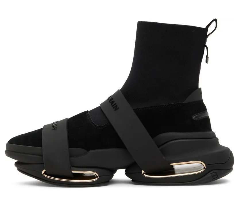 Balmain Black B-Bold High-Top Sneakers (YM1VH229TKSE) (3)