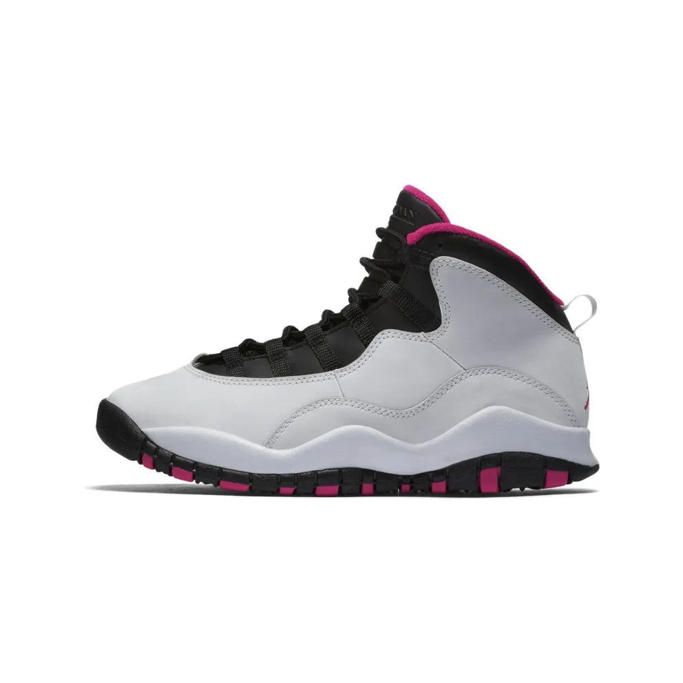 Jordan 10 Retro Vivid Pink (GS) Pure Platinum/Black-Vivid Pink (487211-008)