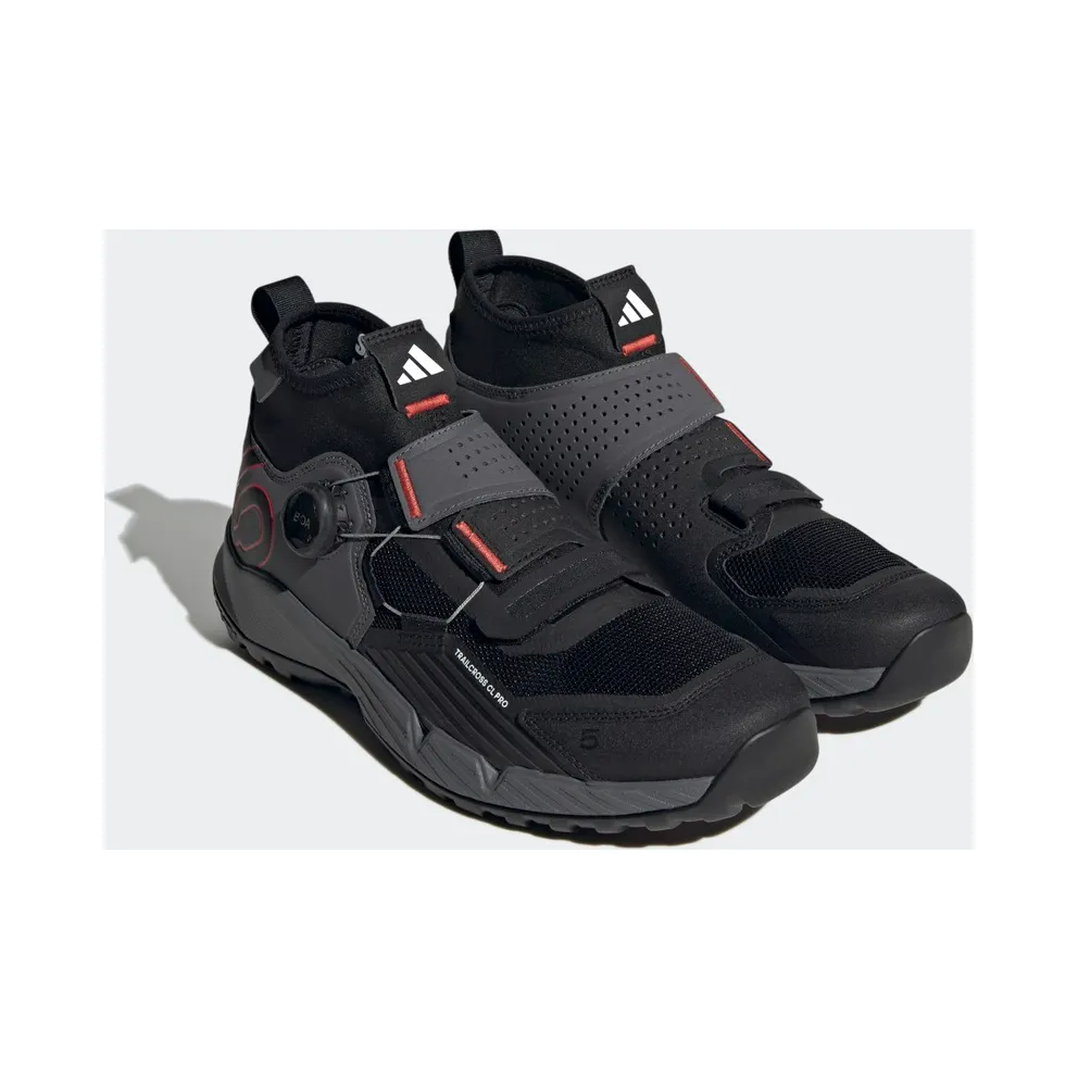 Adidas 5.10 TRAILCROSS PRO CLIP-IN MOUNTAIN BIKING SHOES Grey Five / Core Black / Red (HP9935)