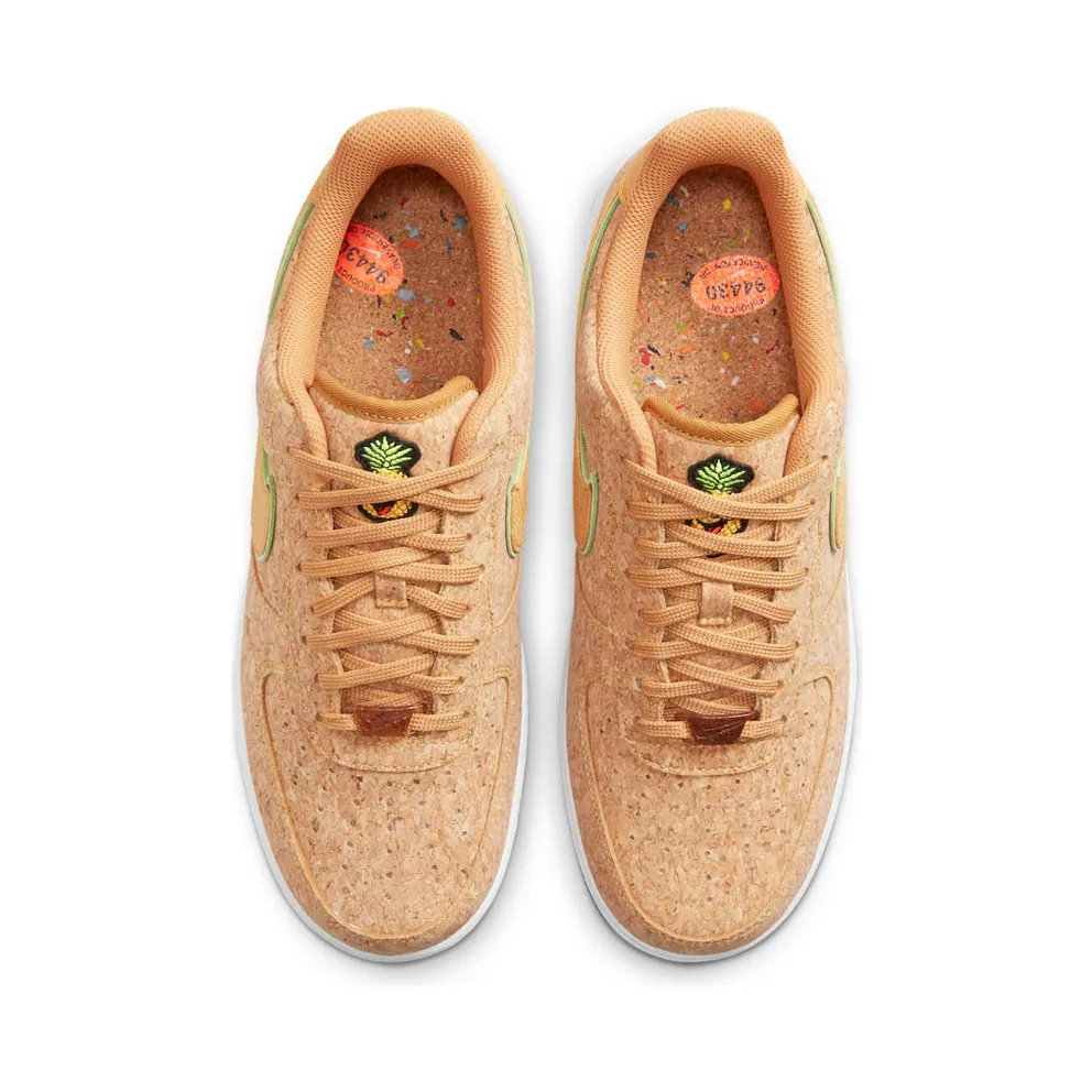 Nike Air Force 1 ’07 PRM ‘Cork’ – Happy Pineapple (2021) – “Multicolor / Metallic Gold / Flux / Lime Glow” (DJ2536-900)