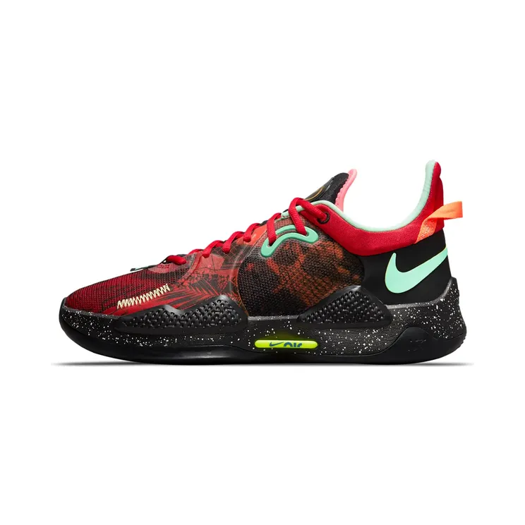 Nike PG 5 Mismatched Multi-Color “Black / University Red / Yellow Strike / Green Glow” (CW3143-006)