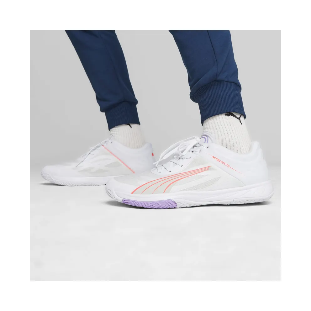 Puma Accelerate Turbo W+ Indoor Shoes White/Pink/Grey (107474-01)
