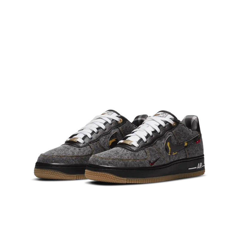 Nike Air Force 1 Low Remix Black (GS) Black/Multi-Color-White-Metallic Gold (DB1976-001)