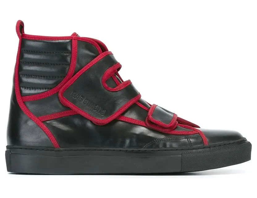 Raf Simons High-Top-Sneakers mit Kontrastpaspeln – Schwarz (1629104500109951)