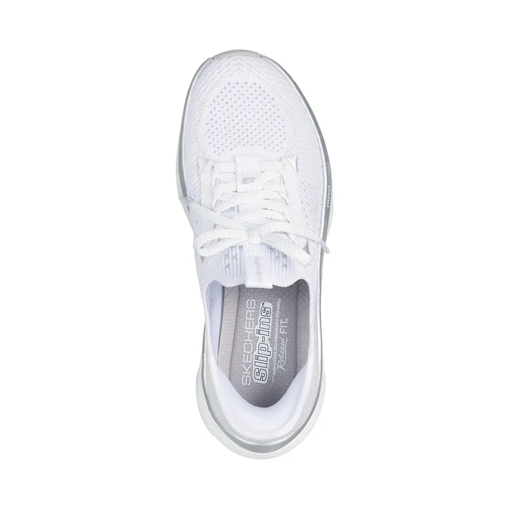 Skechers Slip-ins Relaxed Fit: D’Lux Vapor – Evening Glowing Sneaker White/Silver
