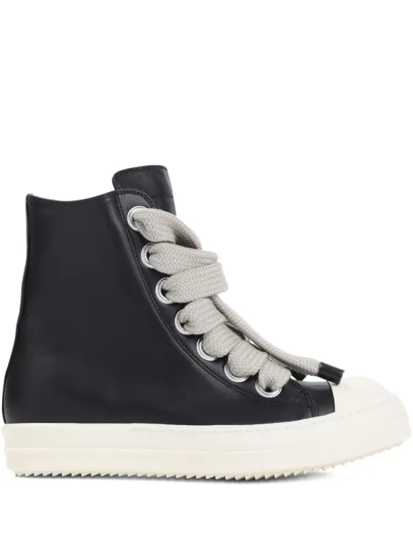 Rick Owens Jumbolace leren high-top sneakers – Zwart (RU02E1892LCOW2)