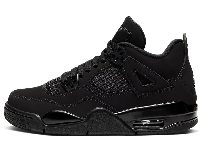 Air Jordan 4 Retro ‘Black Cat’ (2020) GS “Black / Light Graphite” (408452-010)