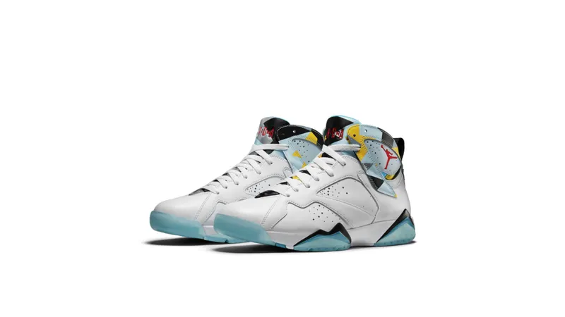 Jordan 7 Retro N7 White/Ice Cube Blue-Dark Turquoise-Black (744804-144)