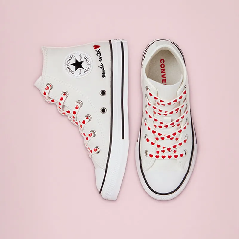 Converse Valentine’s Day Chuck Taylor All Star High Top Vintage White/university Red (671125C)