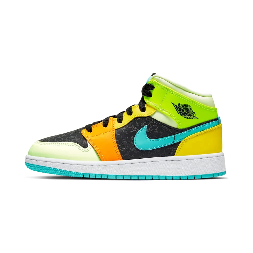 Jordan Air 1 Mid SE Aurora Green (GS) Black/Aurora Green (bq6931-037)
