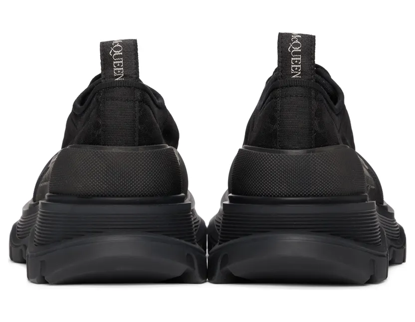 Alexander McQueen Black Floral Tread Slick Low Sneakers (662677W4Q32) (4)