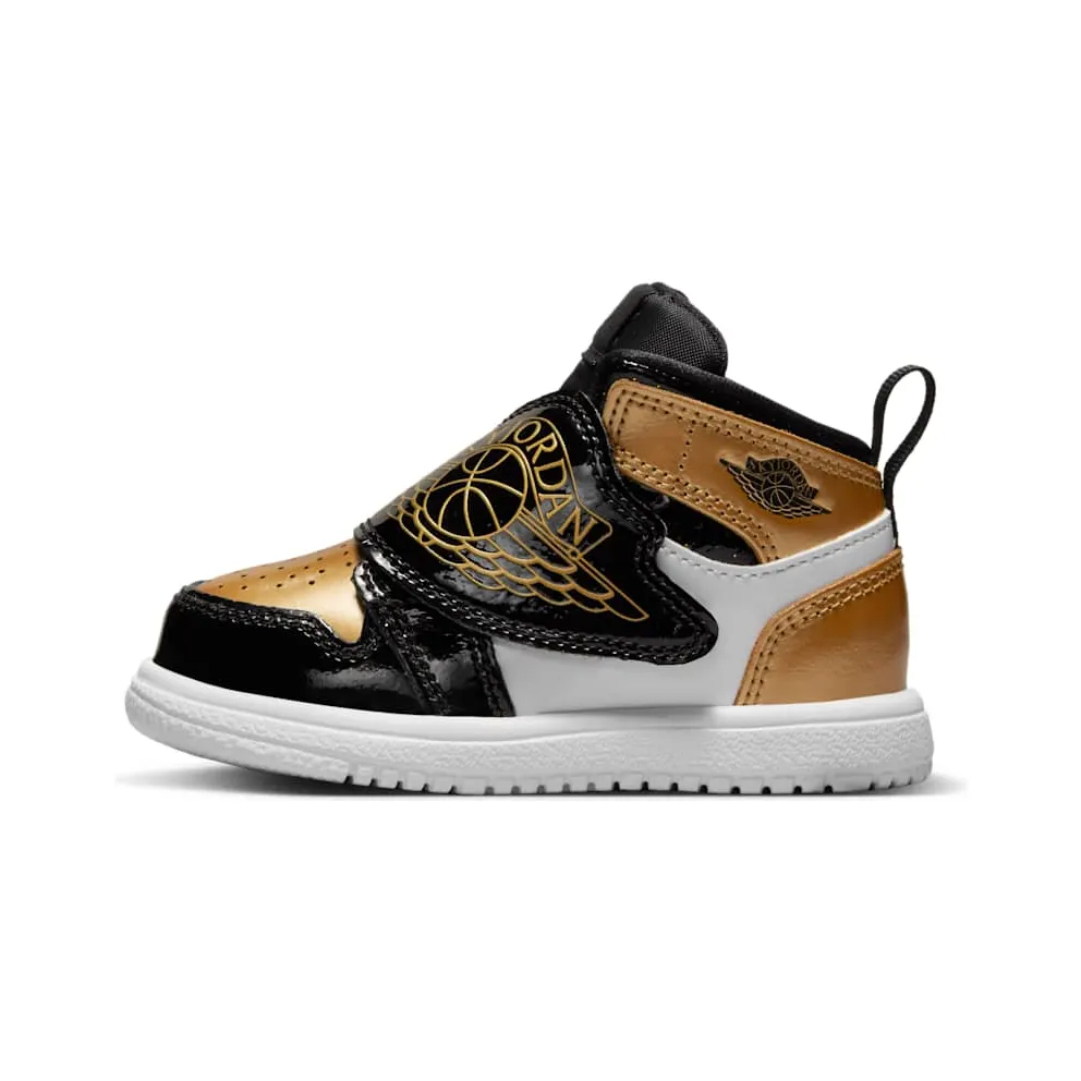 Sky Jordan 1 Mid Black Metallic Gold White (DV6068-071)