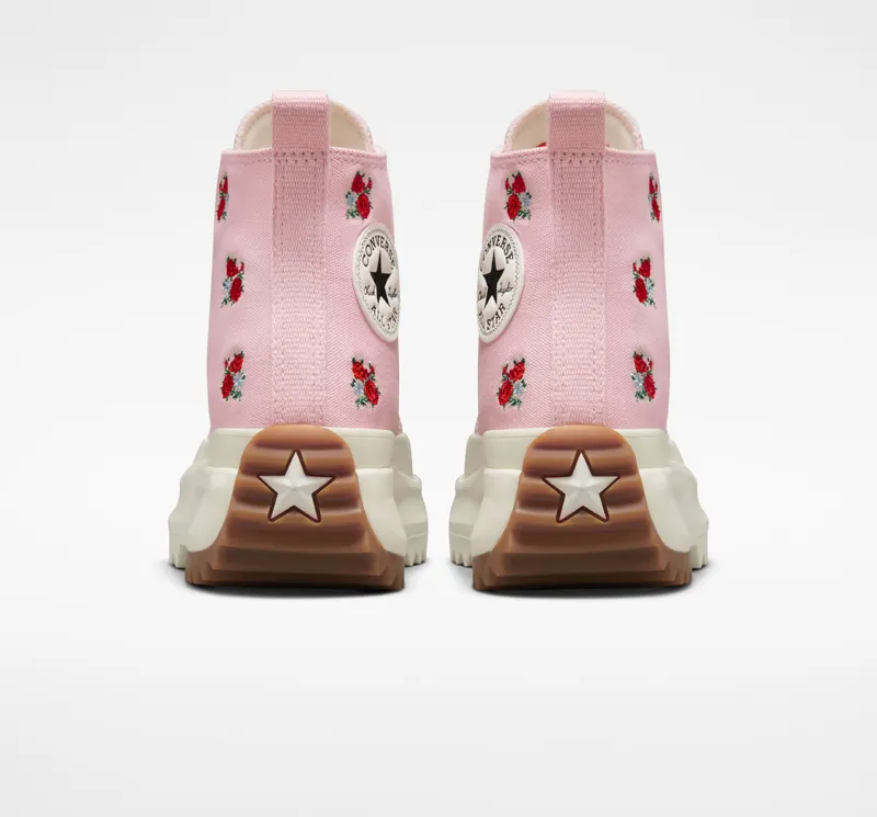 Converse Run Star Hike Platform Embroidered Floral Sunrise Pink/university Red