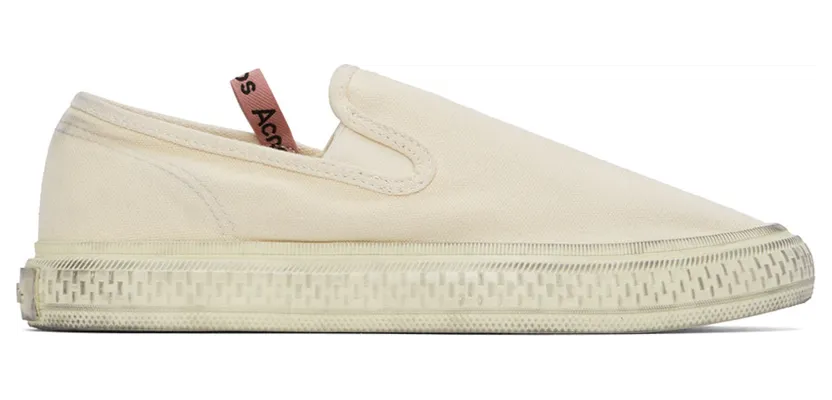 Acne Studios Black Canvas Slip-On Sneakers (AD0377-)