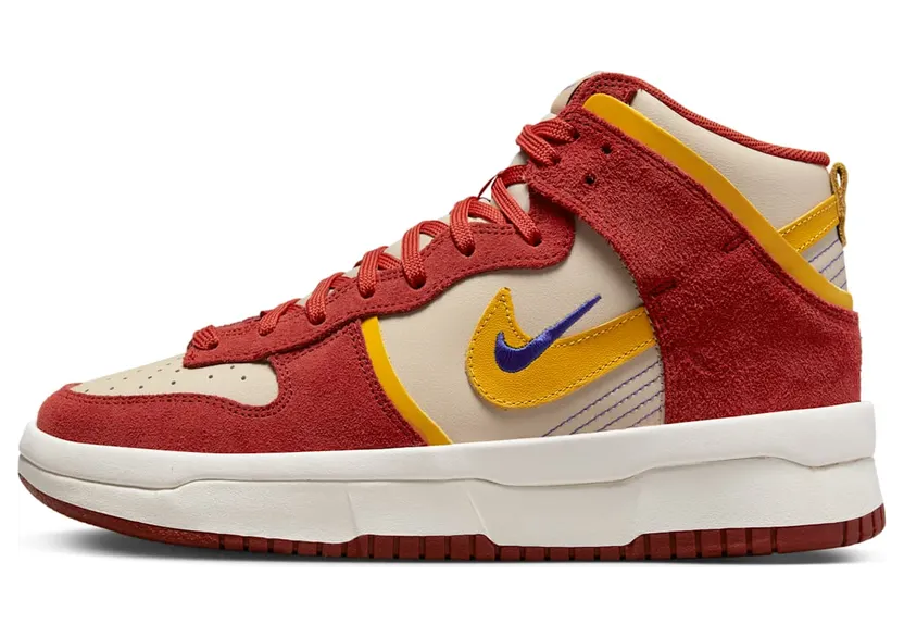 Nike Dunk High Upen Rood – “Cinnabar / Lapis / Sand Drift / Yellow Ochre” (DH3718-600)
