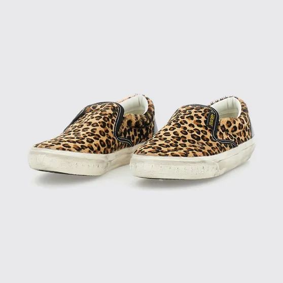 Golden goose Used Effect Animalier Pony Skin Slip On Sneakers Multicolor (GMF00306F00694890301)