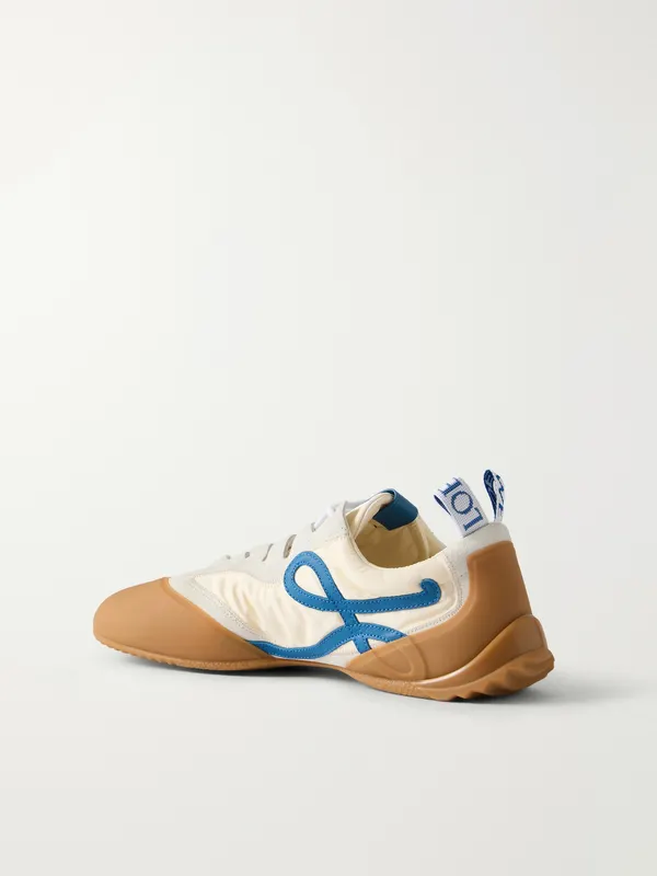 Loewe Grip Suede-Trimmed Nylon Sneakers White (M816282XCE) (4)