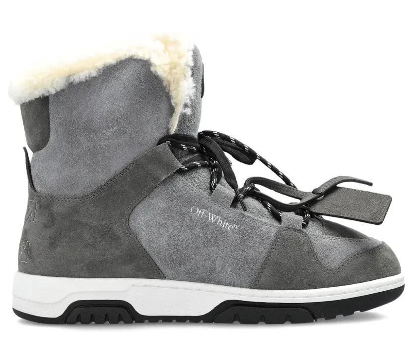 Off-White High-Top-Sneakers mit Schnürung “Grey” (OMIY003F25LEA0016512)