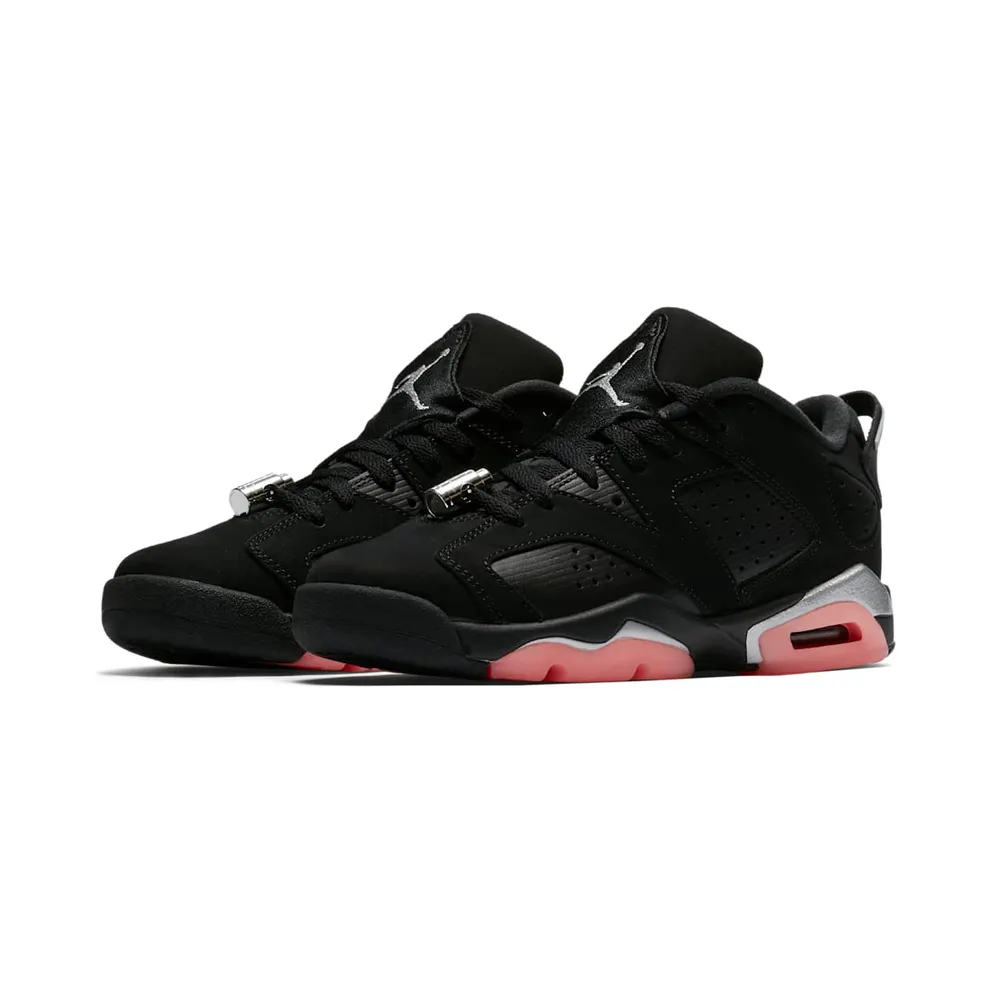 Jordan 6 Retro Low Sunblush (GS) Black/Sunblush-Metallic Silver (768878-022)