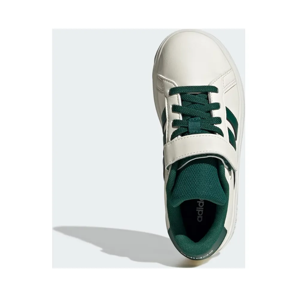 Adidas Grand Court 2.0 Kids Off White / Collegiate Green / Core Black (JQ8004)